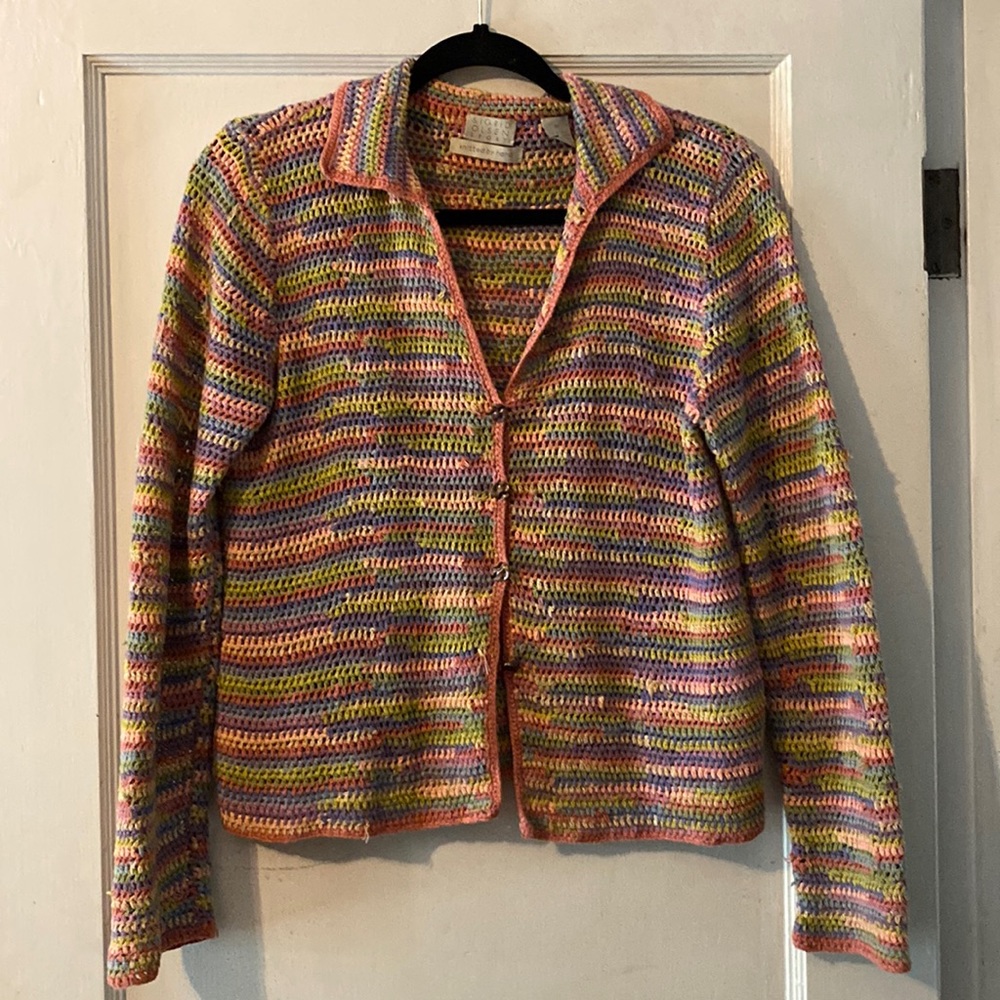 Rainbow crochet sweater